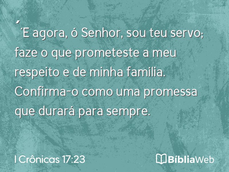 I Crônicas 17:23 em imagem para compartilhar