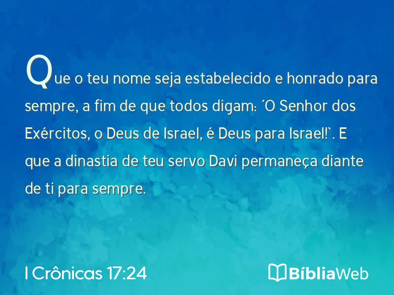 I Crônicas 17:24 em imagem para compartilhar
