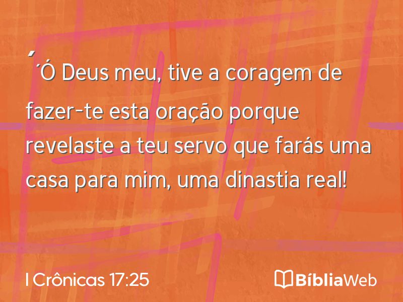 I Crônicas 17:25 em imagem para compartilhar
