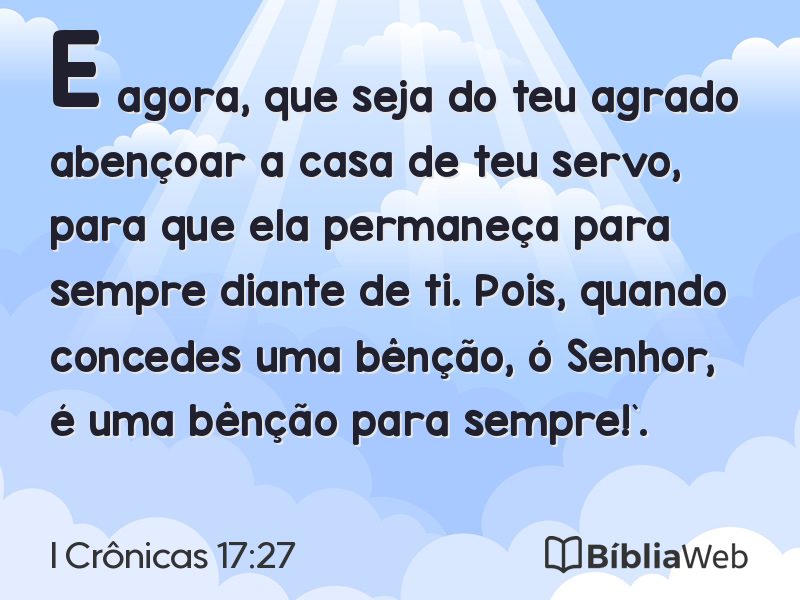 I Crônicas 17:27 em imagem para compartilhar