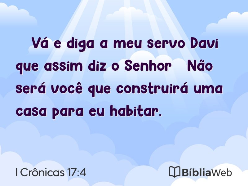 I Crônicas 17:4 em imagem para compartilhar
