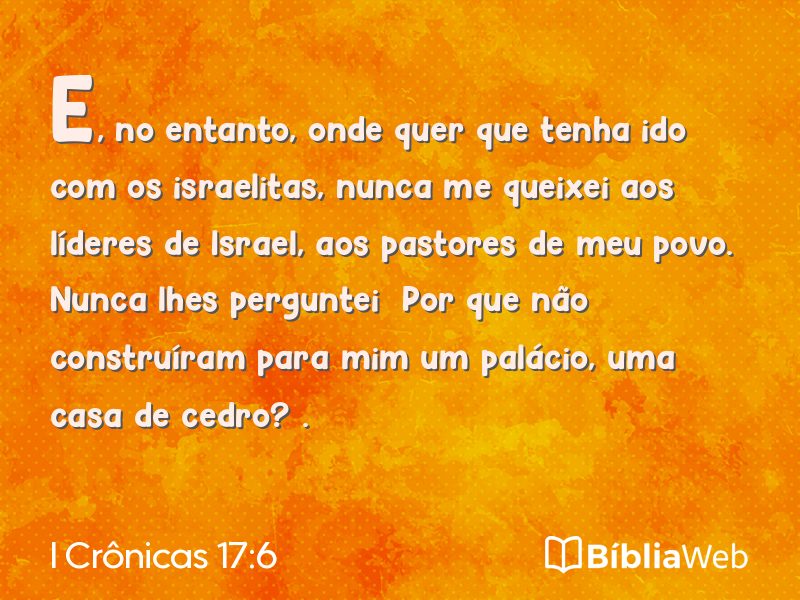 I Crônicas 17:6 em imagem para compartilhar