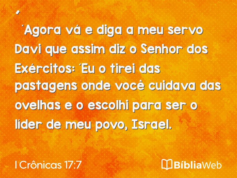 I Crônicas 17:7 em imagem para compartilhar