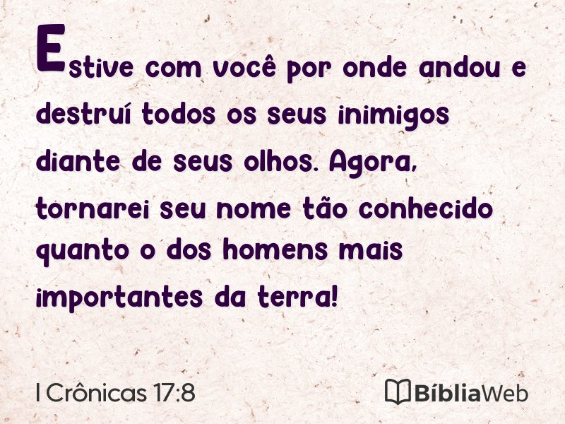 I Crônicas 17:8 em imagem para compartilhar