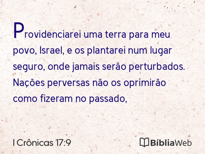 I Crônicas 17:9 em imagem para compartilhar
