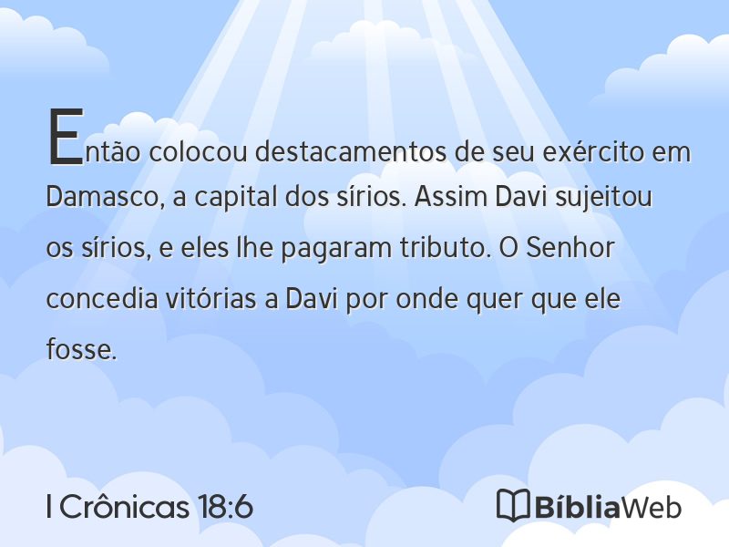 I Crônicas 18:6 em imagem para compartilhar