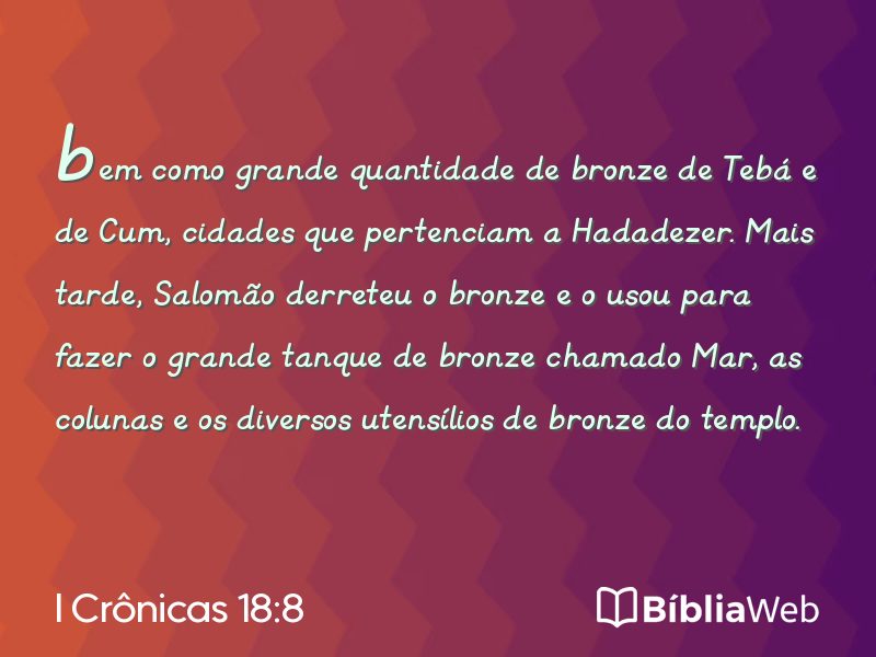 I Crônicas 18:8 em imagem para compartilhar