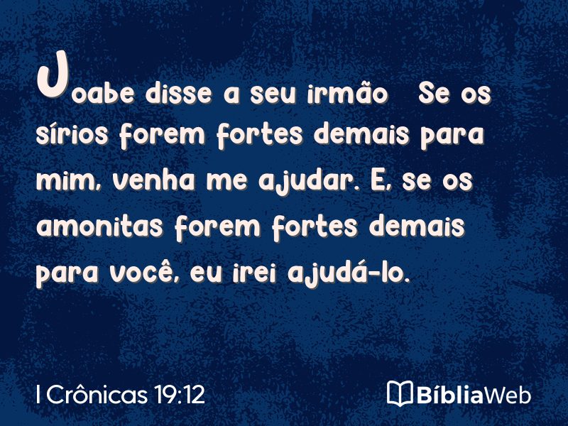 I Crônicas 19:12 em imagem para compartilhar