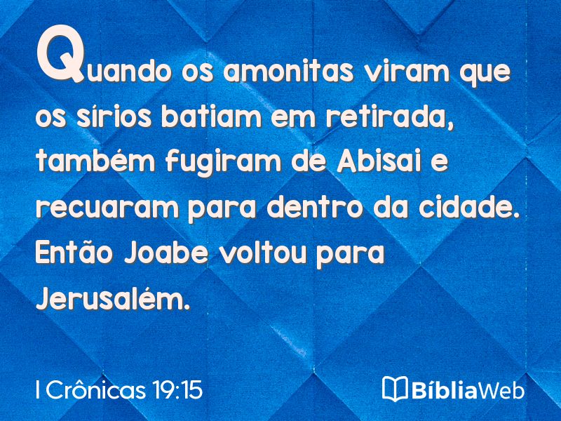 I Crônicas 19:15 em imagem para compartilhar