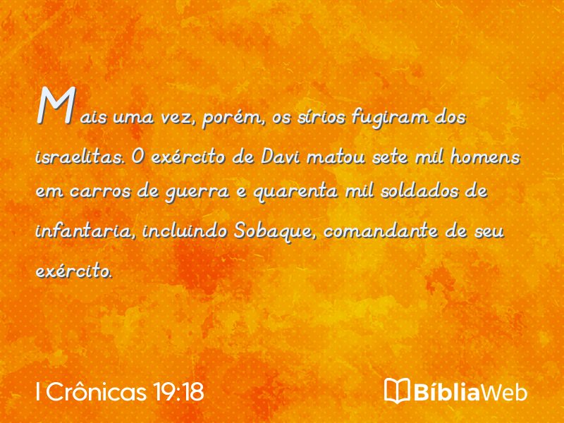 I Crônicas 19:18 em imagem para compartilhar