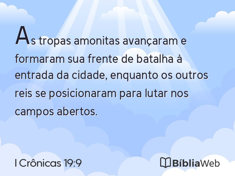 I Crônicas 19:9 em imagem para compartilhar