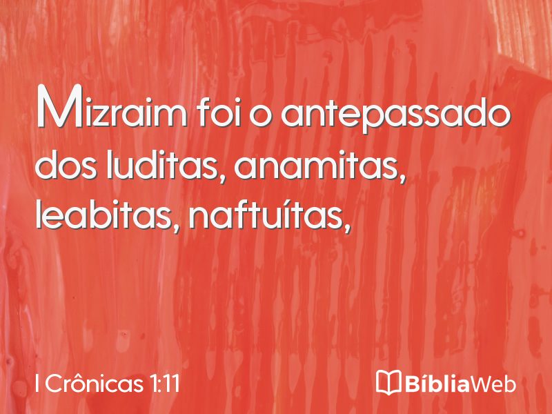 I Crônicas 1:11 em imagem para compartilhar