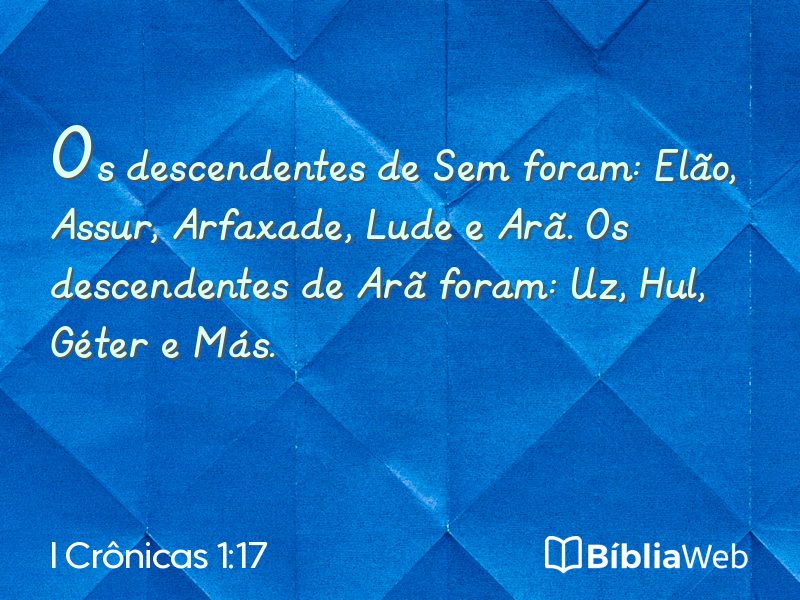 I Crônicas 1:17 em imagem para compartilhar