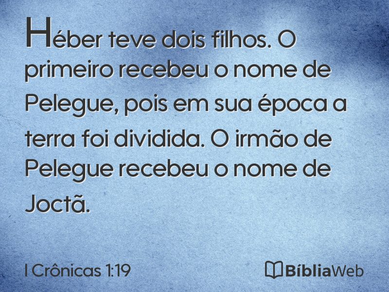 I Crônicas 1:19 em imagem para compartilhar