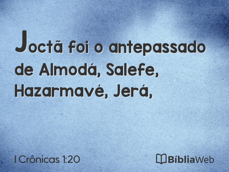 I Crônicas 1:20 em imagem para compartilhar