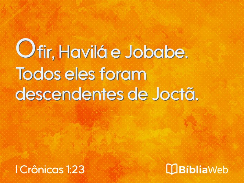 I Crônicas 1:23 em imagem para compartilhar