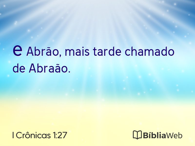 I Crônicas 1:27 em imagem para compartilhar