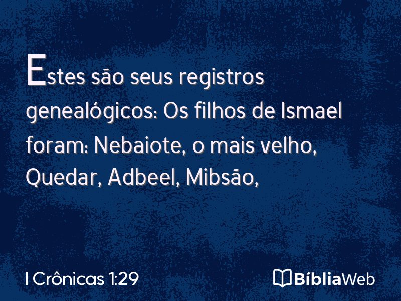 I Crônicas 1:29 em imagem para compartilhar