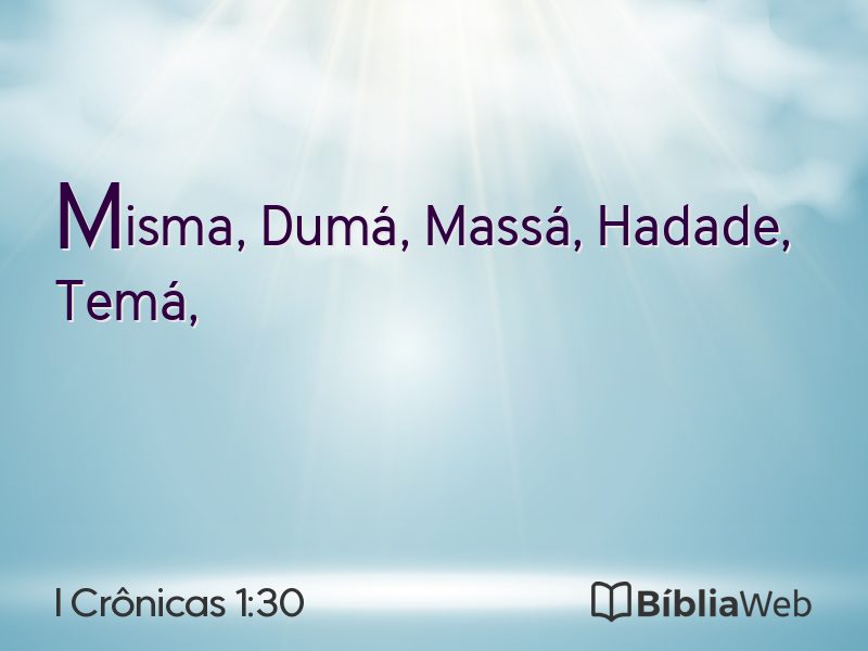 I Crônicas 1:30 em imagem para compartilhar