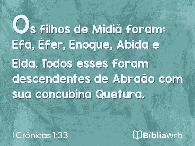 I Crônicas 1:33 em imagem para compartilhar