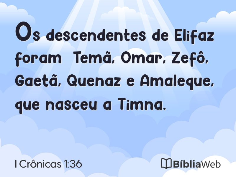 I Crônicas 1:36 em imagem para compartilhar