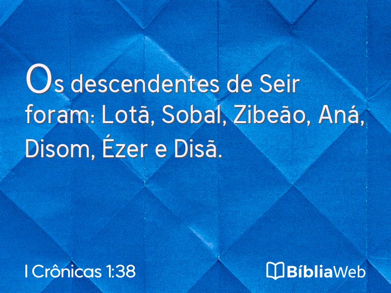 I Crônicas 1:38 em imagem para compartilhar