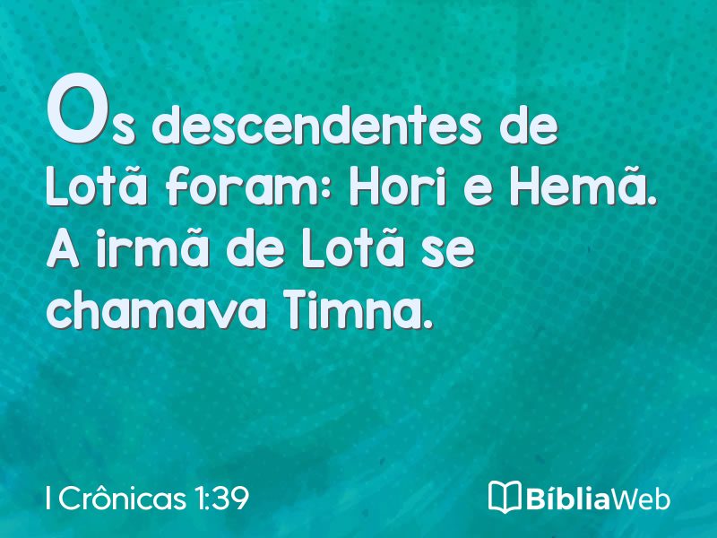 I Crônicas 1:39 em imagem para compartilhar
