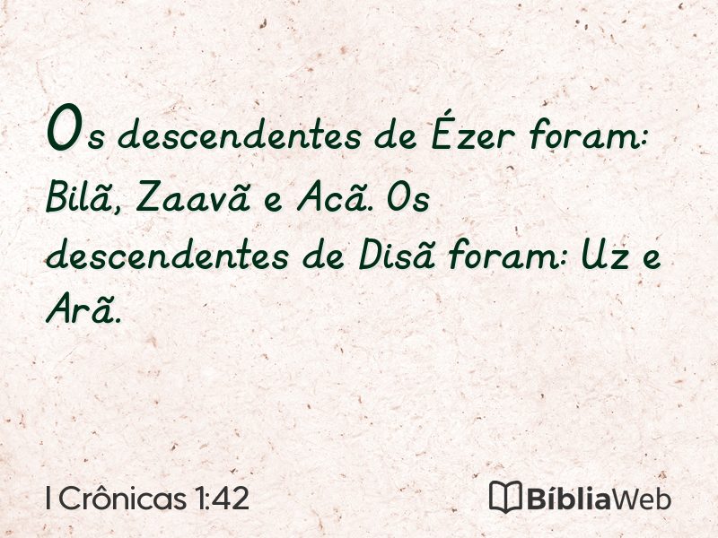 I Crônicas 1:42 em imagem para compartilhar