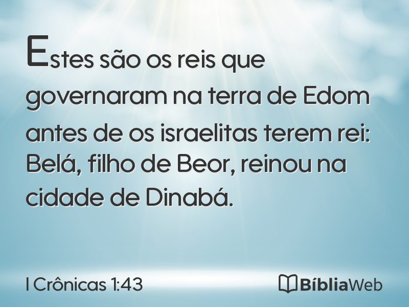 I Crônicas 1:43 em imagem para compartilhar