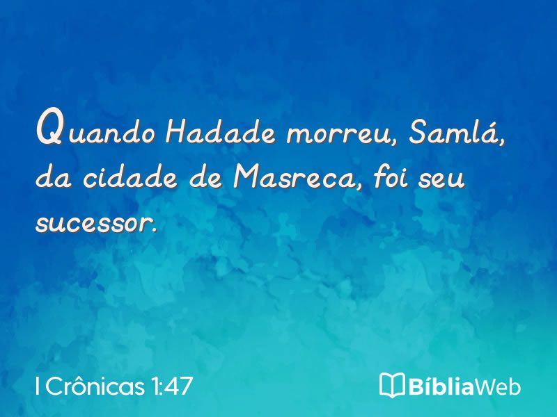 I Crônicas 1:47 em imagem para compartilhar