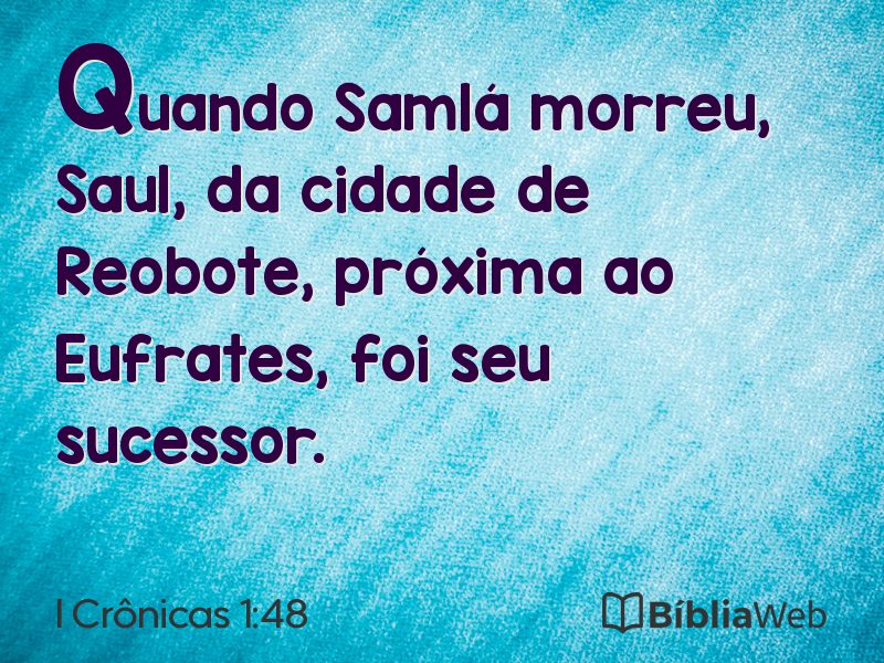 I Crônicas 1:48 em imagem para compartilhar