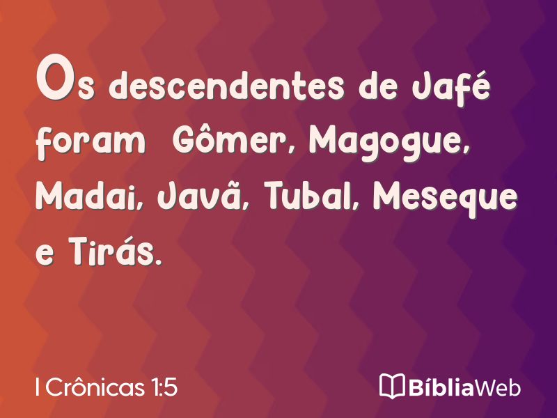 I Crônicas 1:5 em imagem para compartilhar