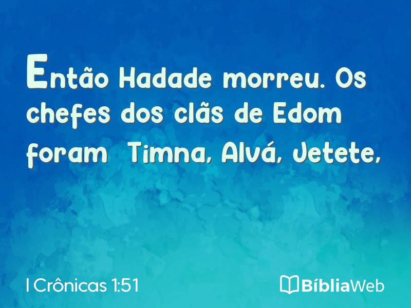 I Crônicas 1:51 em imagem para compartilhar