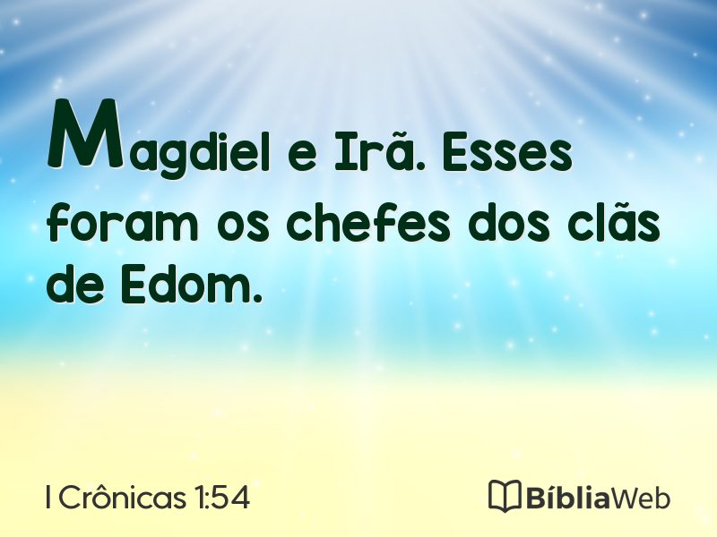I Crônicas 1:54 em imagem para compartilhar