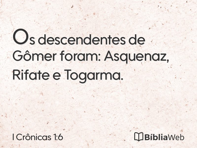 I Crônicas 1:6 em imagem para compartilhar