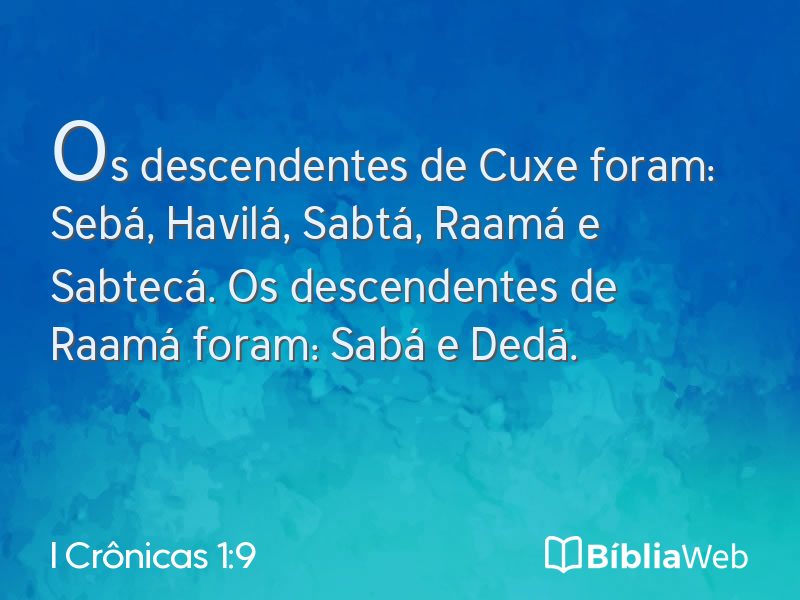 I Crônicas 1:9 em imagem para compartilhar