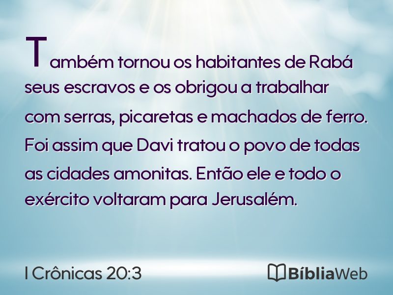 I Crônicas 20:3 em imagem para compartilhar