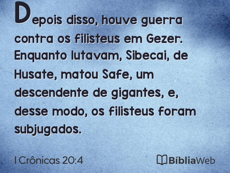 I Crônicas 20:4 em imagem para compartilhar
