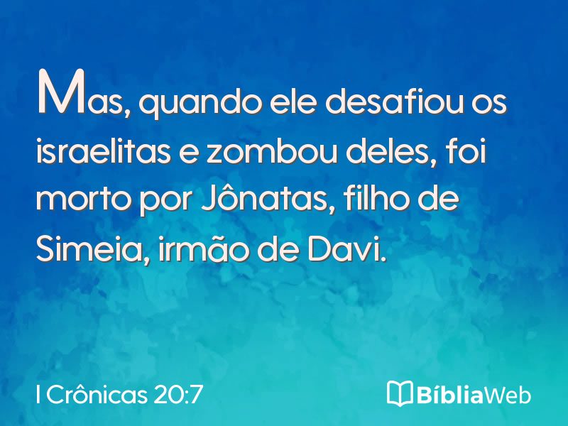 I Crônicas 20:7 em imagem para compartilhar