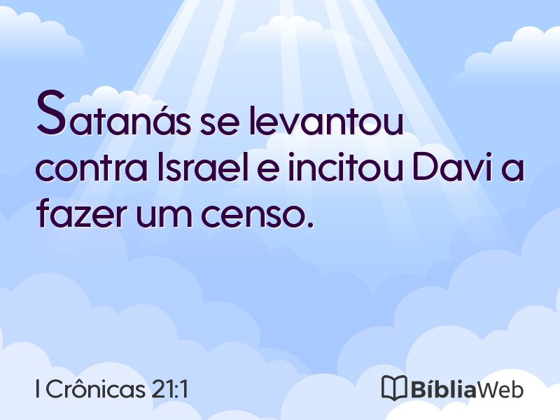I Crônicas 21:1 em imagem para compartilhar
