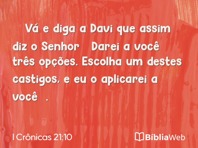 I Crônicas 21:10 em imagem para compartilhar