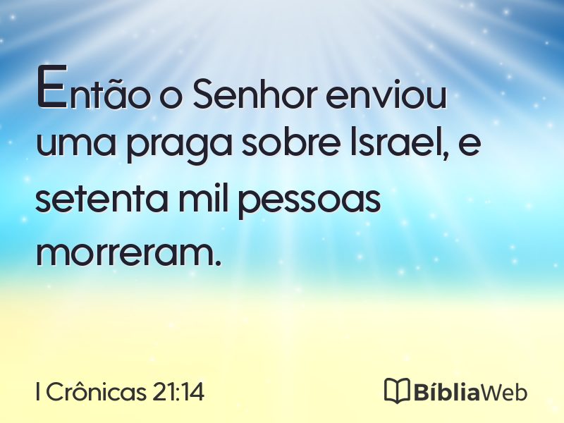 I Crônicas 21:14 em imagem para compartilhar