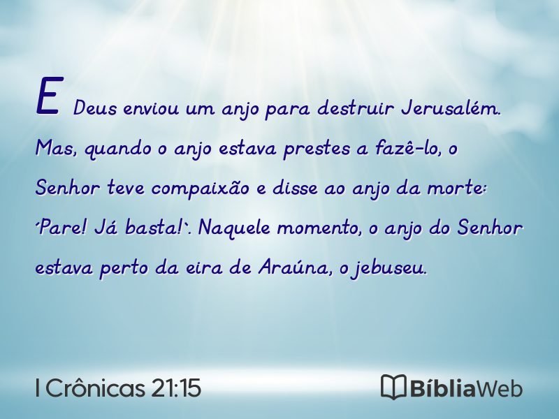 I Crônicas 21:15 em imagem para compartilhar