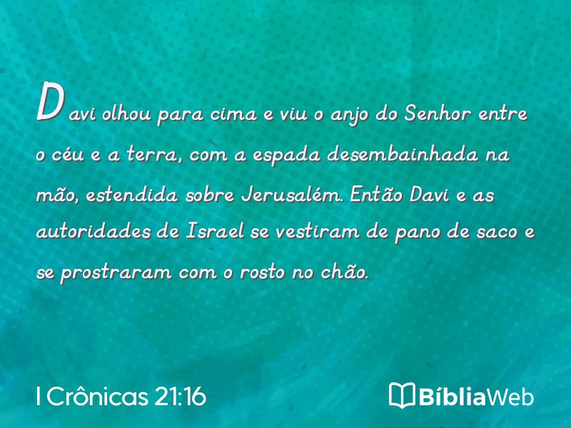 I Crônicas 21:16 em imagem para compartilhar