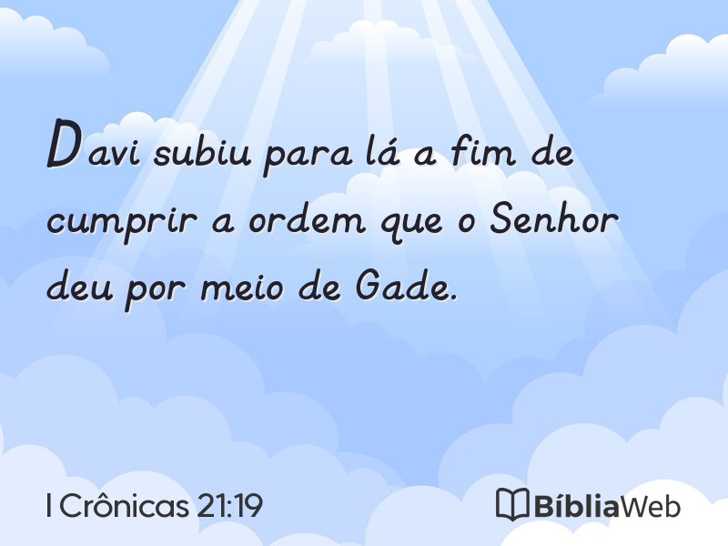 I Crônicas 21:19 em imagem para compartilhar