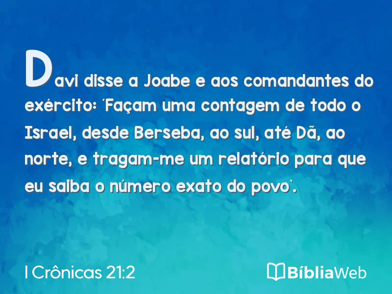 I Crônicas 21:2 em imagem para compartilhar