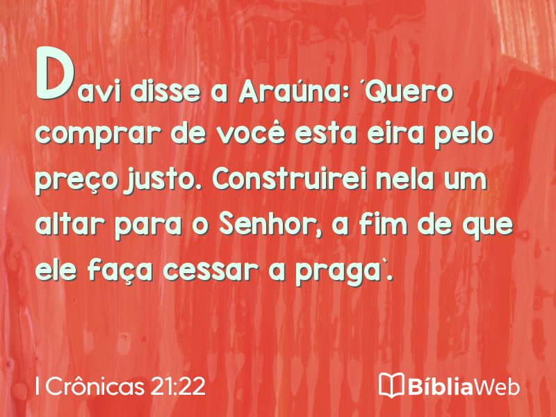 I Crônicas 21:22 em imagem para compartilhar