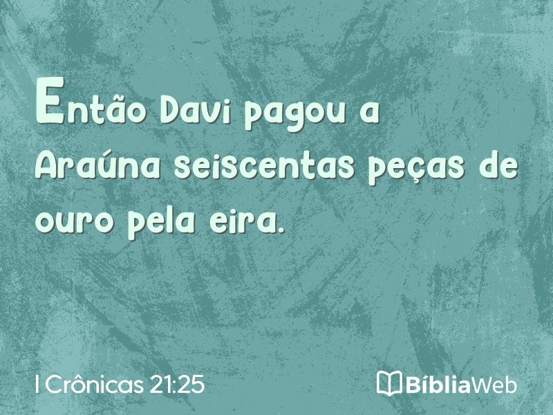 I Crônicas 21:25 em imagem para compartilhar