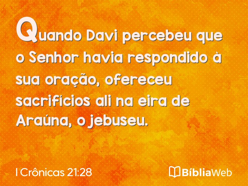 I Crônicas 21:28 em imagem para compartilhar