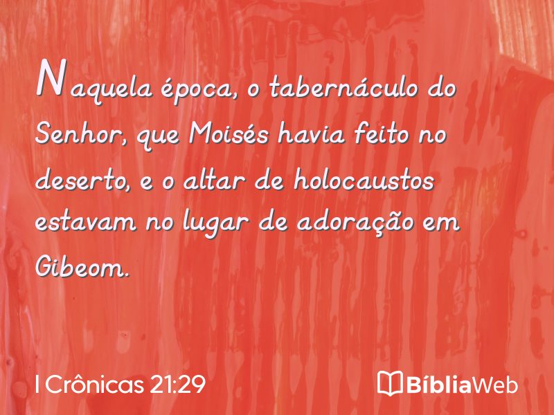 I Crônicas 21:29 em imagem para compartilhar